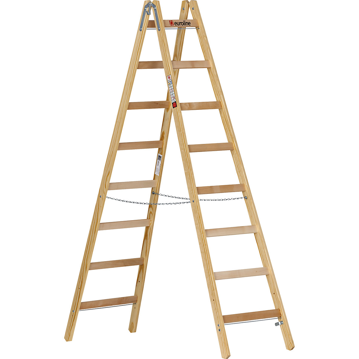 Escalera con peldaños de madera &ndash; euroline