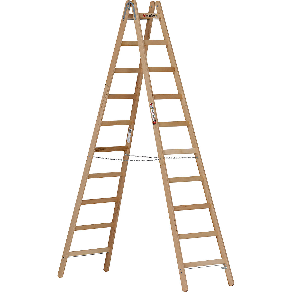 Escalera con peldaños de madera &ndash; euroline