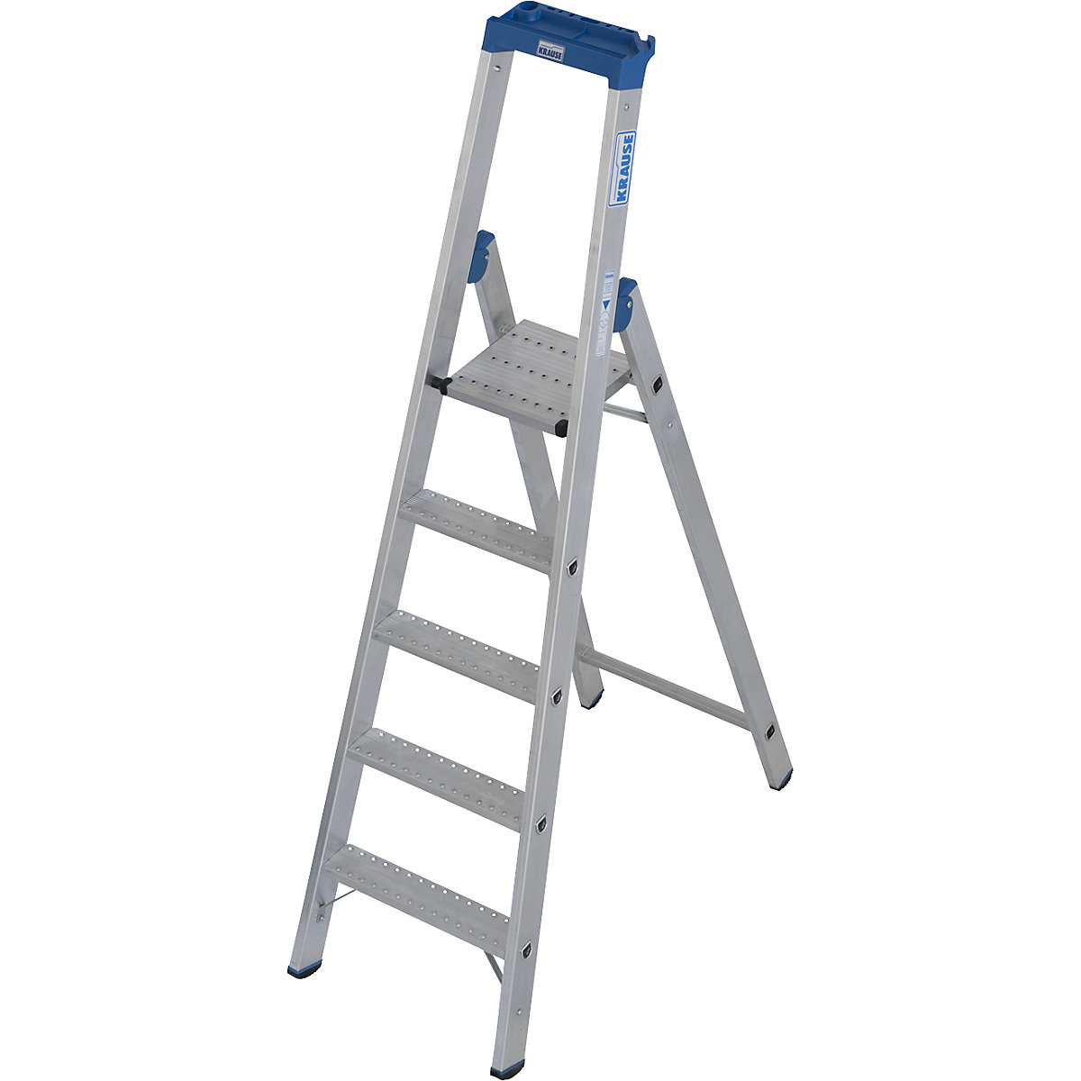 Escalera de tijera de aluminio de peldaños planos, antideslizamiento R13 &ndash; KRAUSE