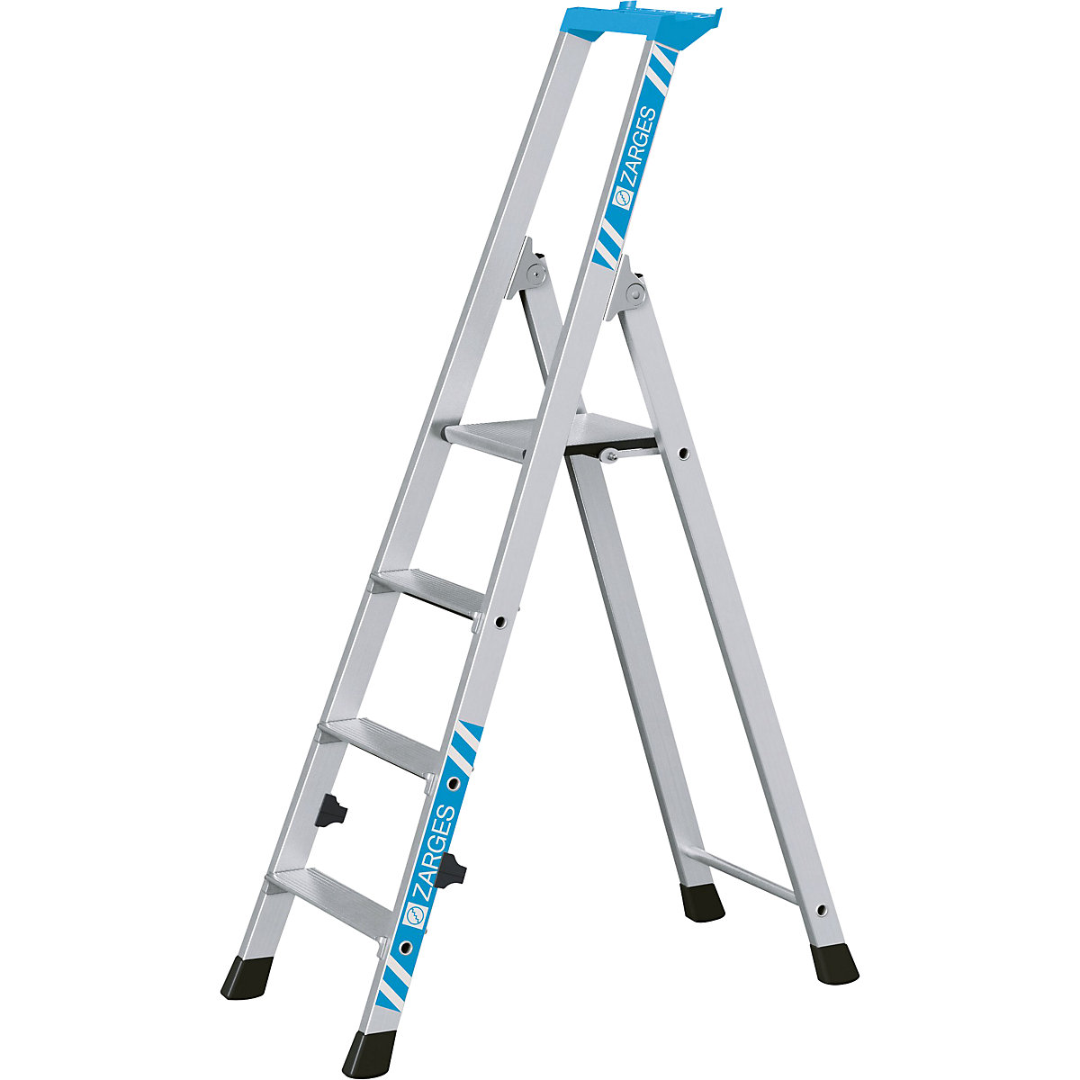 Escalera plegable de peldaños planos, ascenso por un lado &ndash; ZARGES