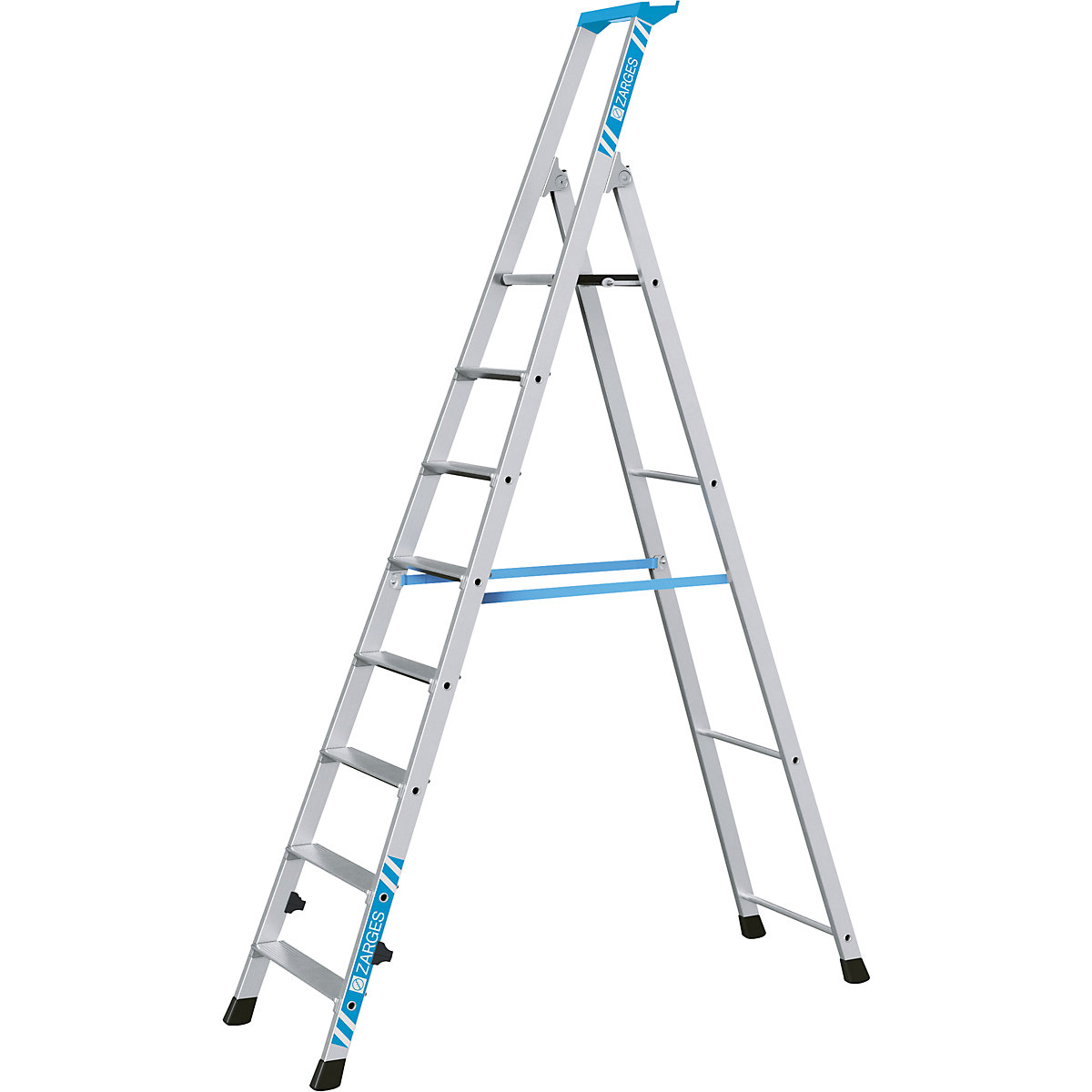 Escalera plegable de peldaños planos, ascenso por un lado &ndash; ZARGES