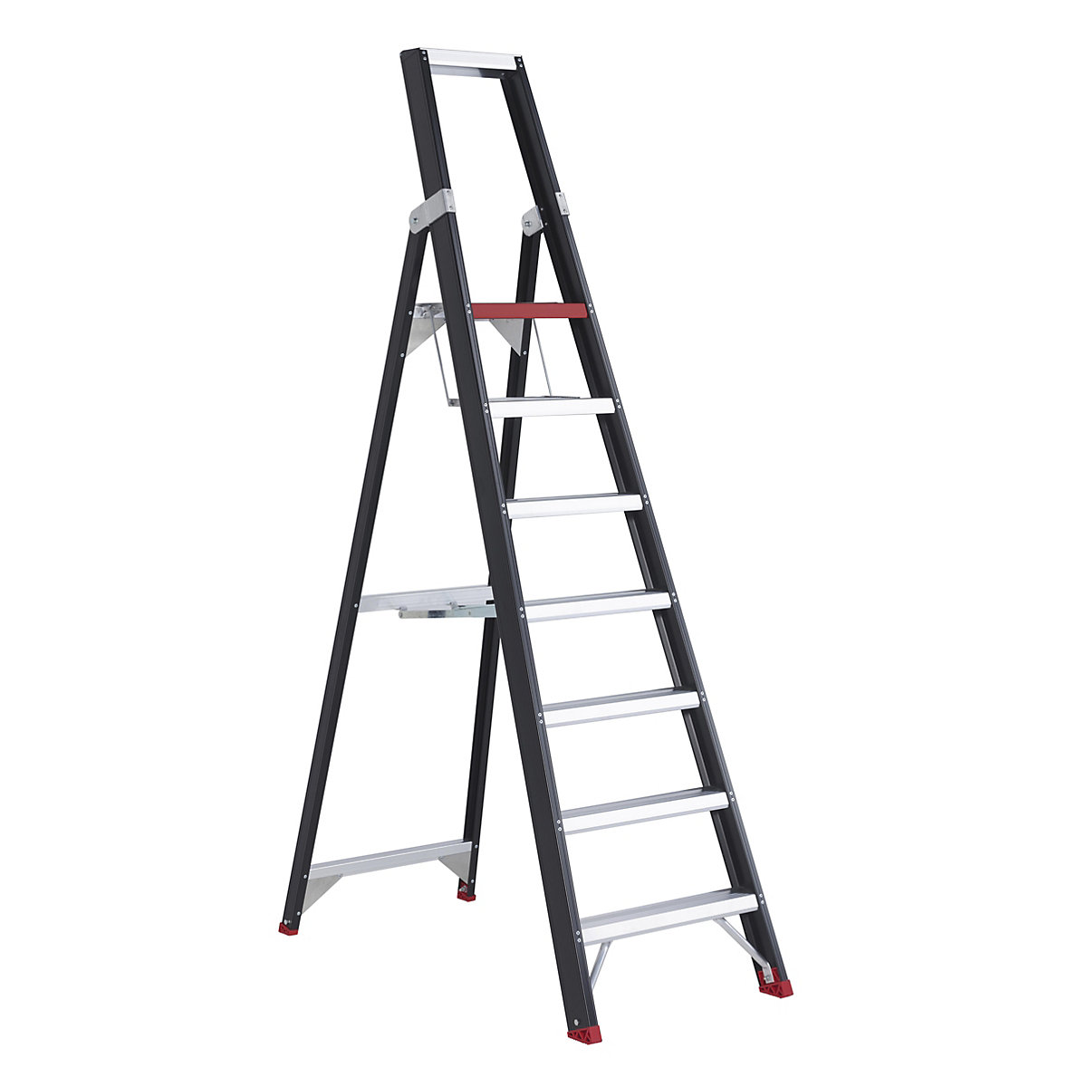 Escalera tipo tijera de seguridad – Altrex, ascenso por un lado, 7 peldaños incl. plataforma-4