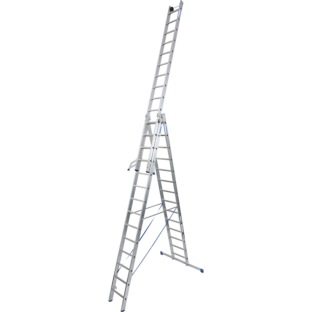 Krause Corda Escalera de tijera polivalente con 5 peldaños (Altura de  trabajo: 3 m, Número de peldaños: 5 escalones, Profundidad peldaños: 80 mm,  Aluminio)