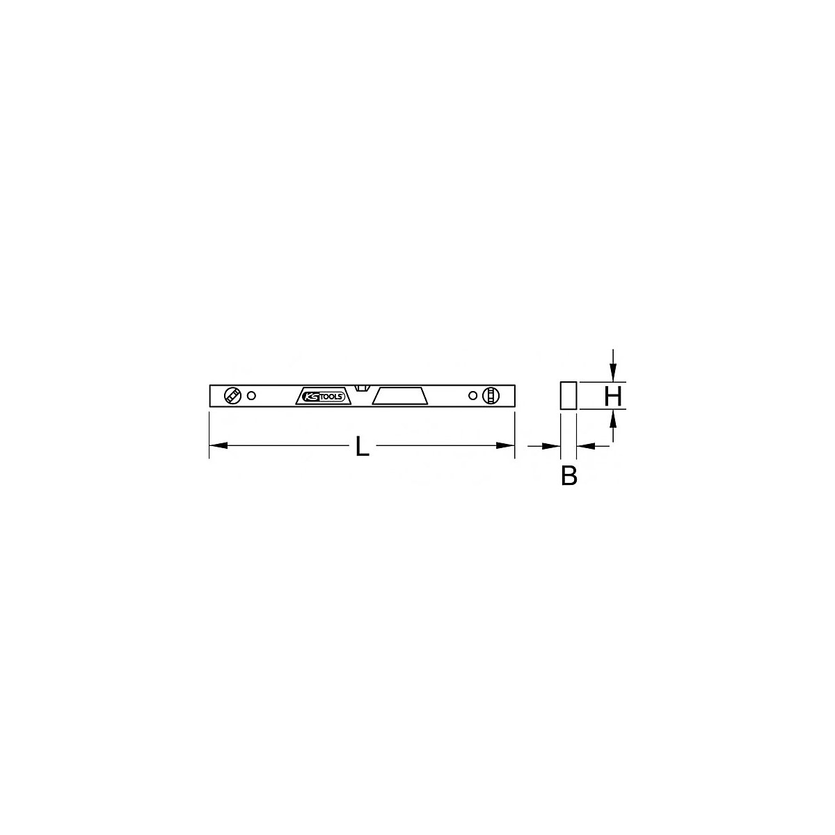 Nível de bolha de ar com perfil de alumínio – KS Tools (Imagem do produto 3)-2