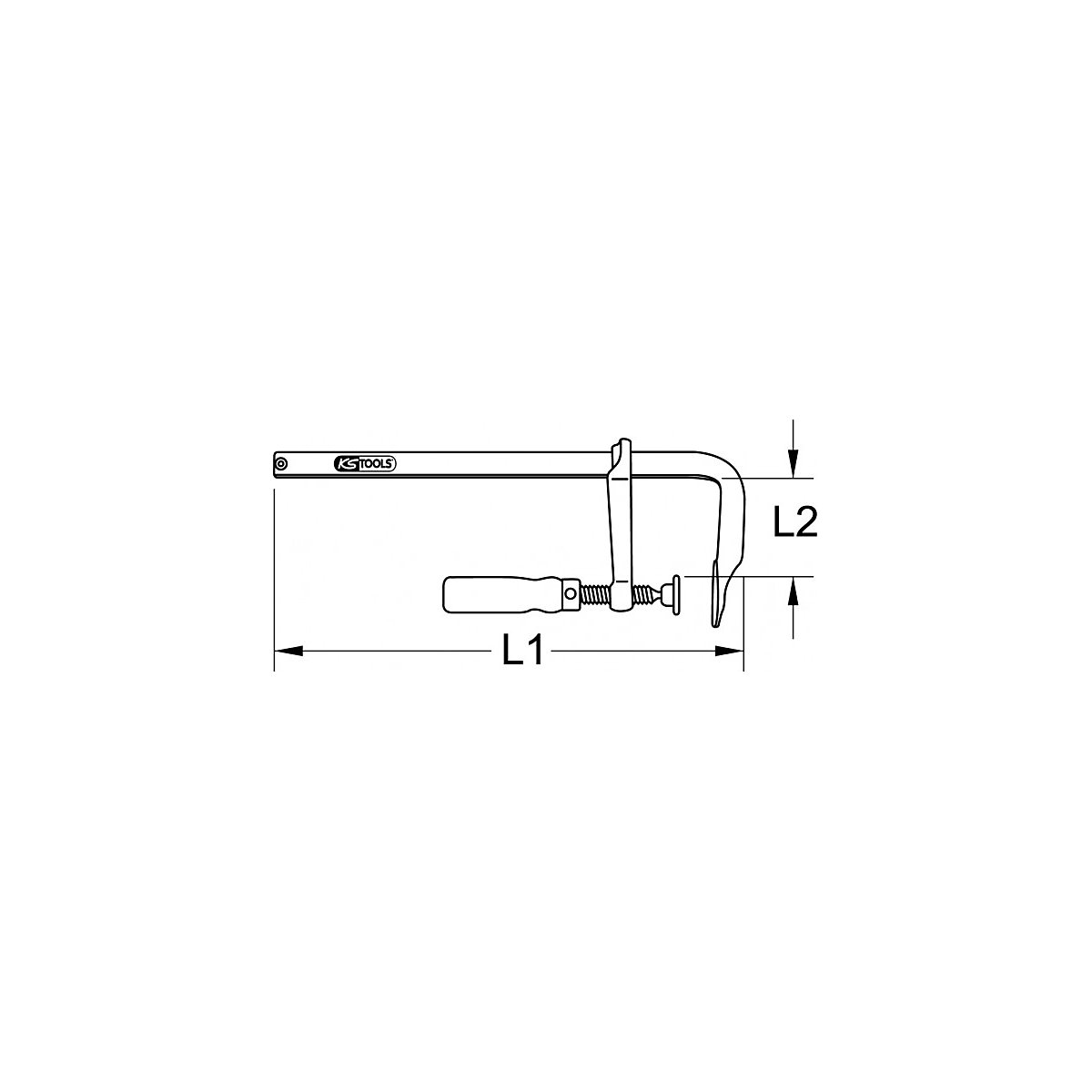 Grampo de rosca em aço maciço – KS Tools (Imagem do produto 3)-2