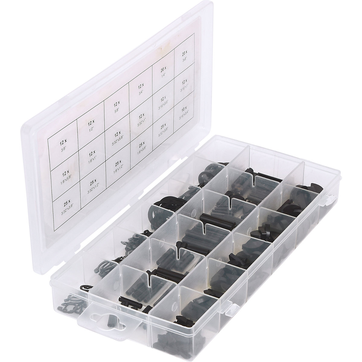 Sortido de pinos tensor/anéis de pressão/chavetas paralelas/freios de segurança em E – KS Tools (Imagem do produto 3)-2