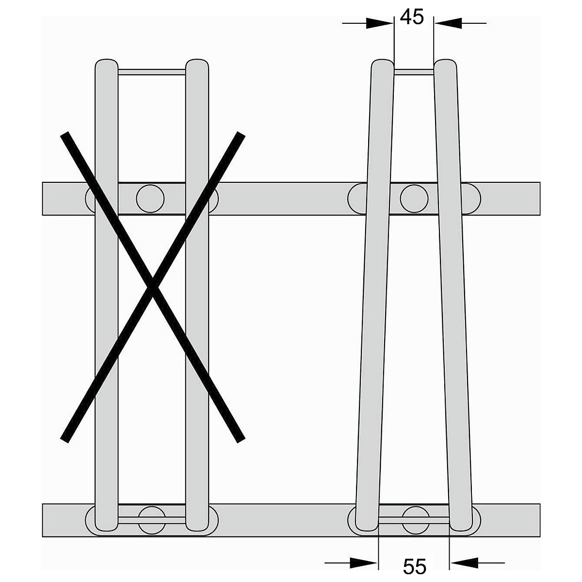 Suporte de bicicleta, arco em tubo de aço de 18 mm – eurokraft pro (Imagem do produto 8)-7