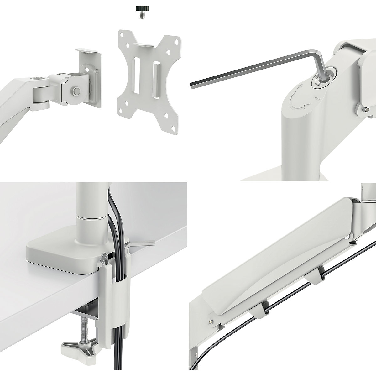 Braço de monitor duplo, Leitz Ergo com suporte para portátil – Leitz (Imagem do produto 5)-4