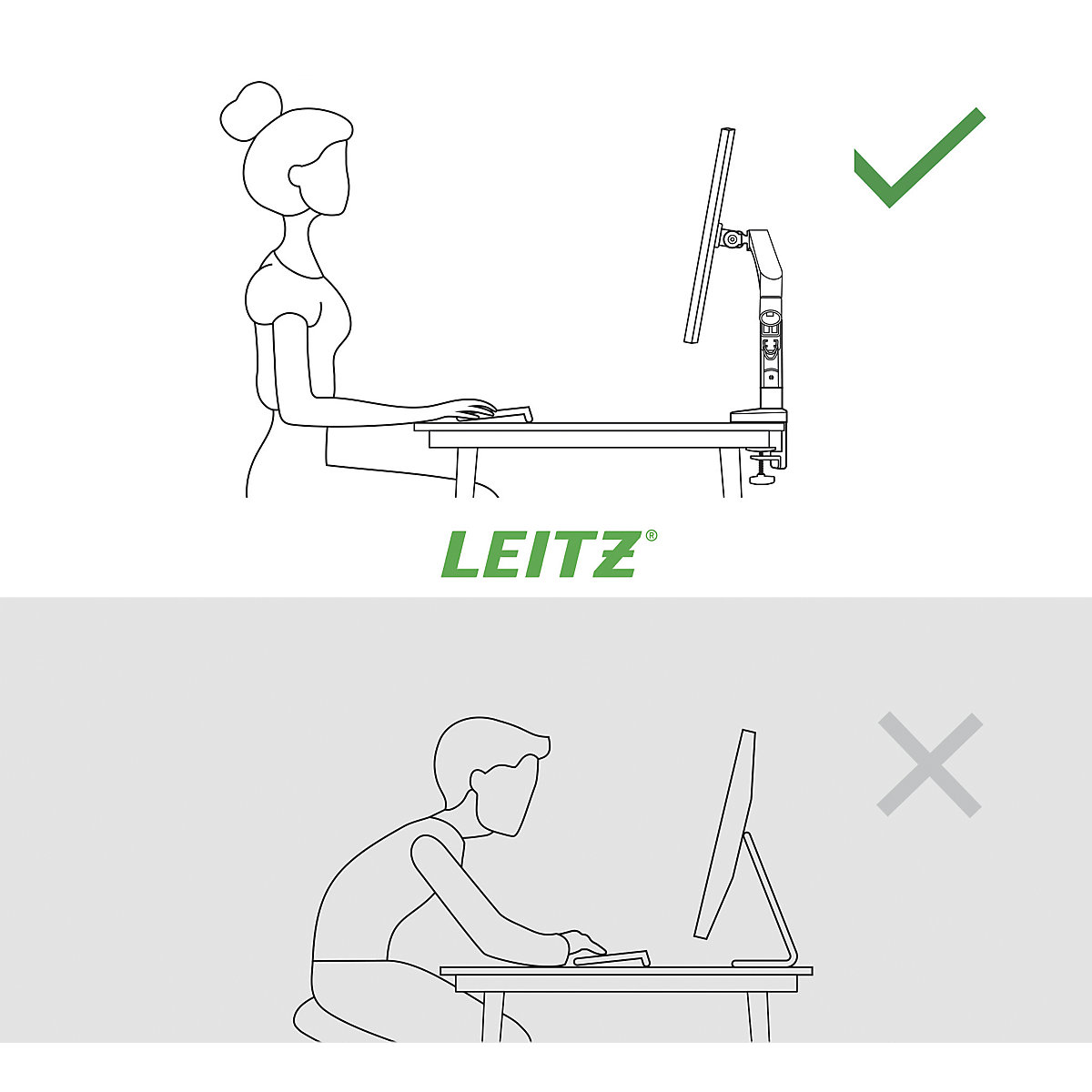 Braço de monitor individual ergonómico e economizador de espaço – Leitz (Imagem do produto 7)-6