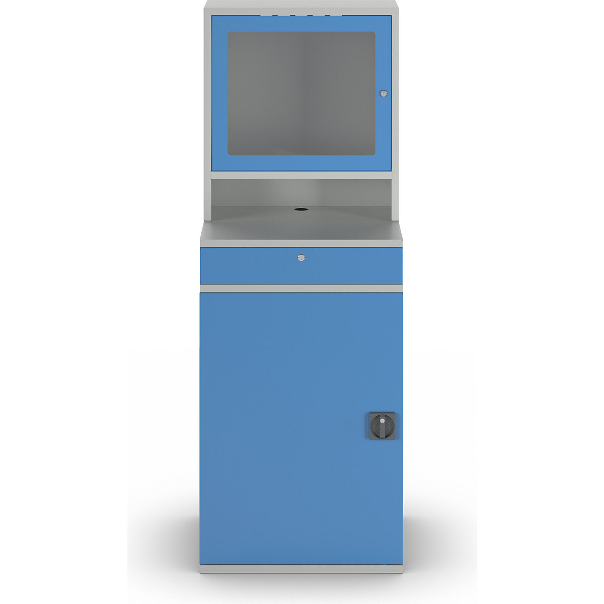 Puesto de trabajo para ordenador, chapa de acero – eurokraft pro (Imagen del producto 4)-3