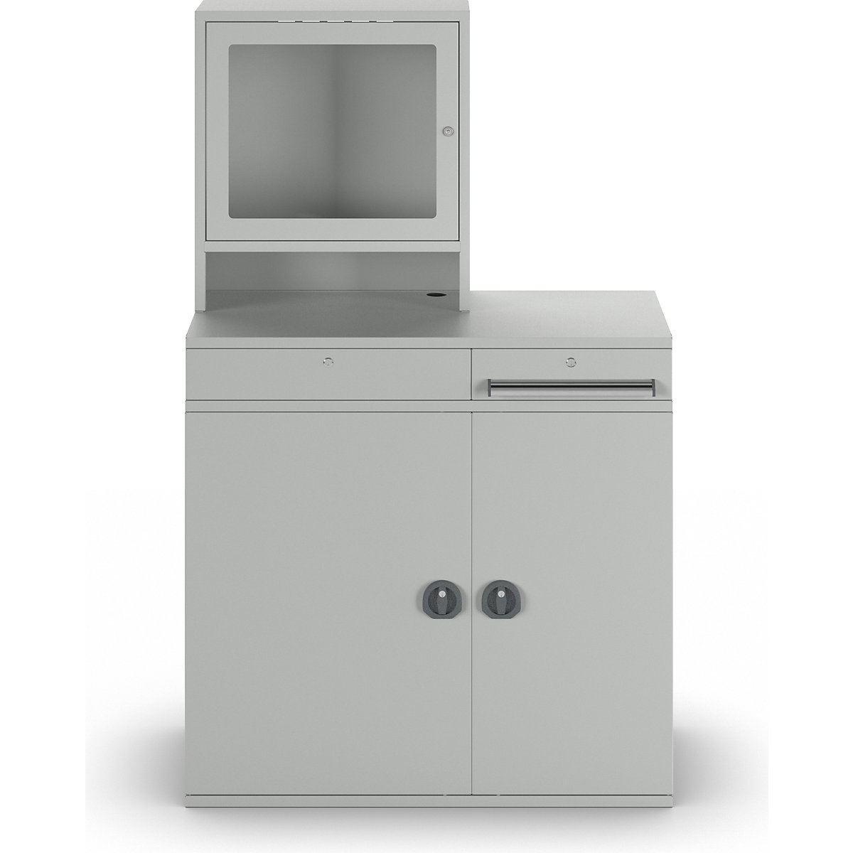 Puesto de trabajo para ordenador, chapa de acero – eurokraft pro (Imagen del producto 4)-3