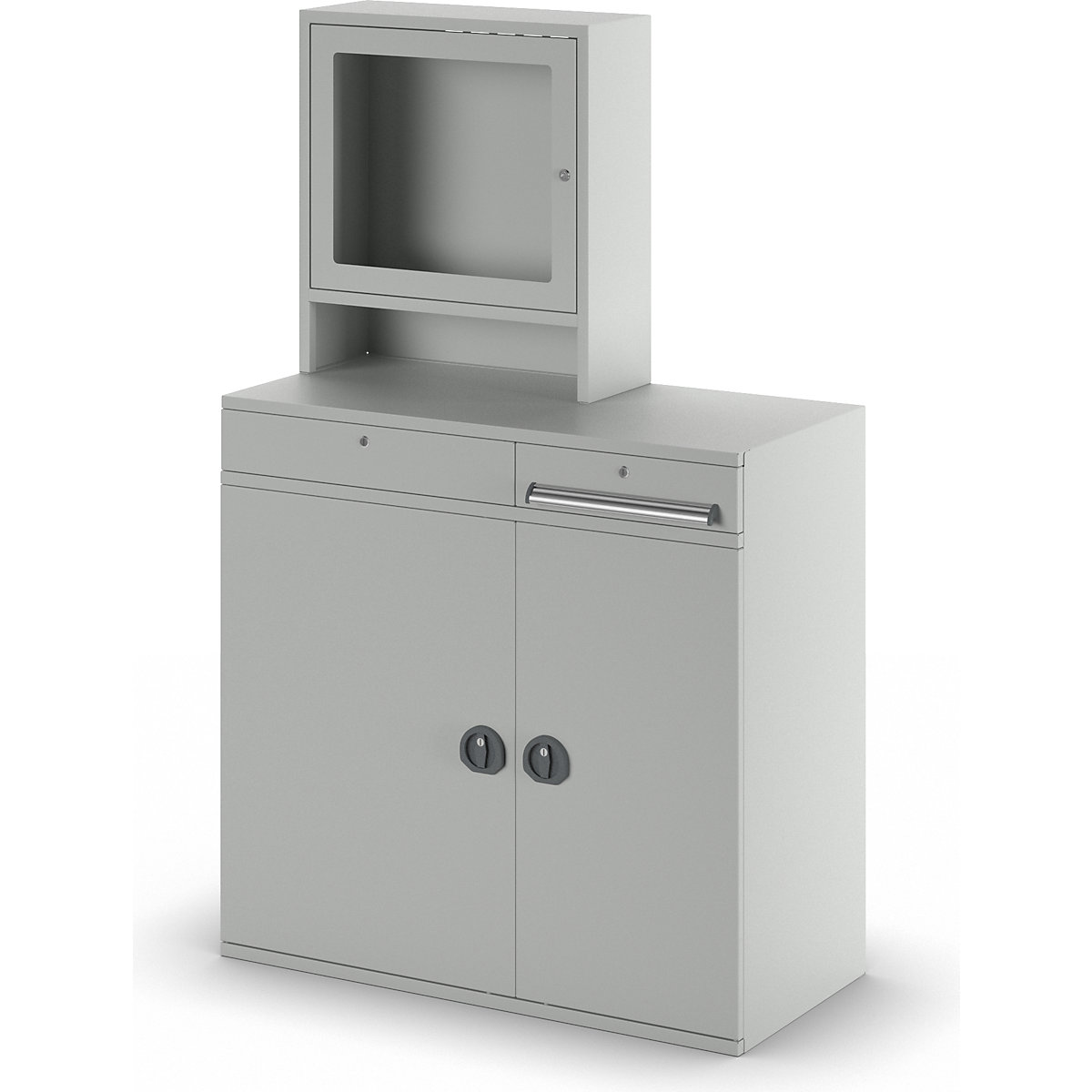 Puesto de trabajo para ordenador, chapa de acero – eurokraft pro (Imagen del producto 6)-5