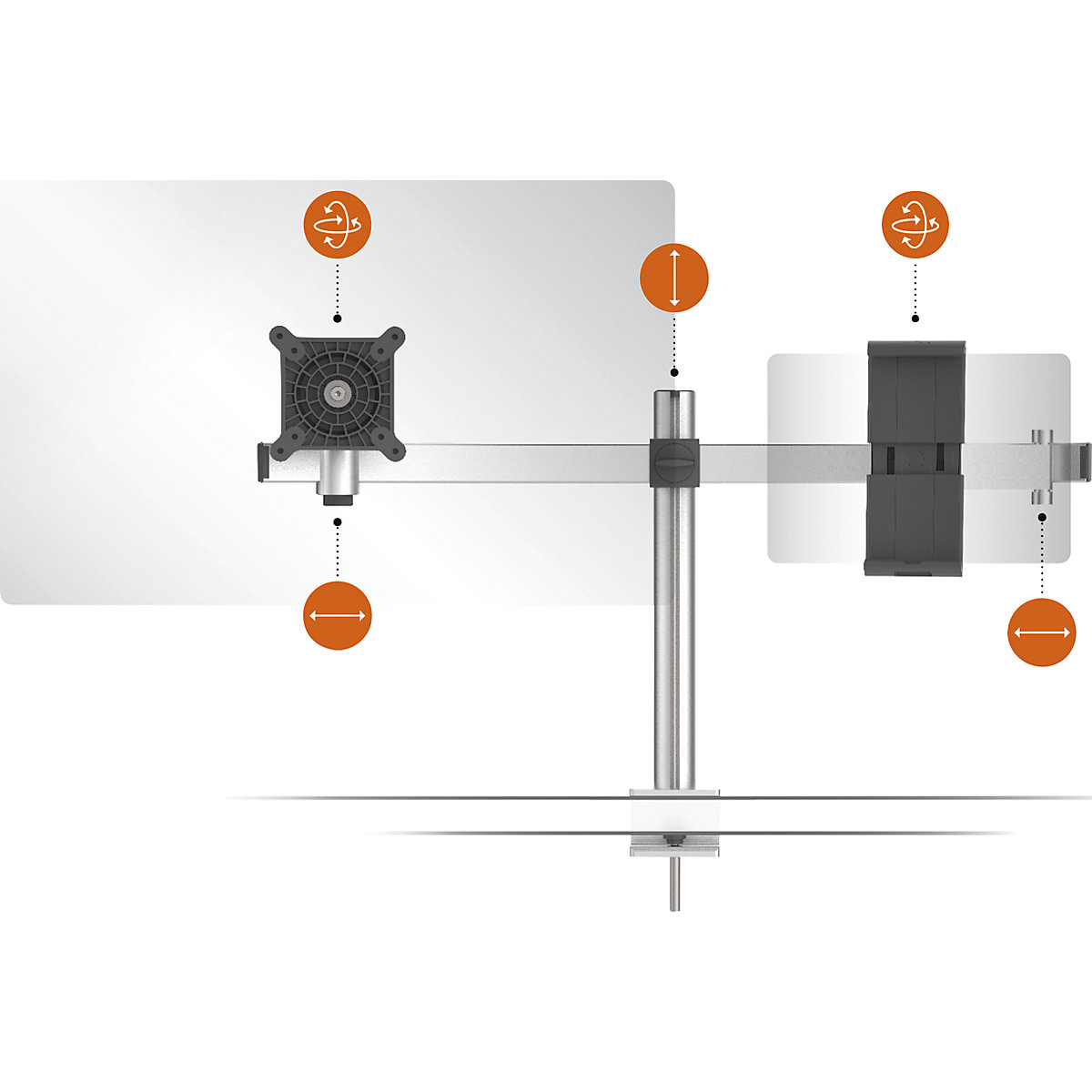 Soporte para monitor, para 1 pantalla y 1 tablet – DURABLE (Imagen del producto 11)-10