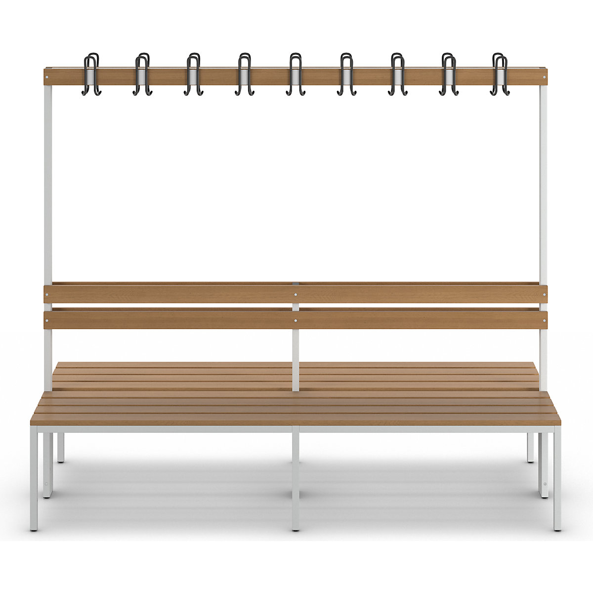 Banco para vestuarios con respaldo, por ambos lados – eurokraft basic (Imagen del producto 9)-8