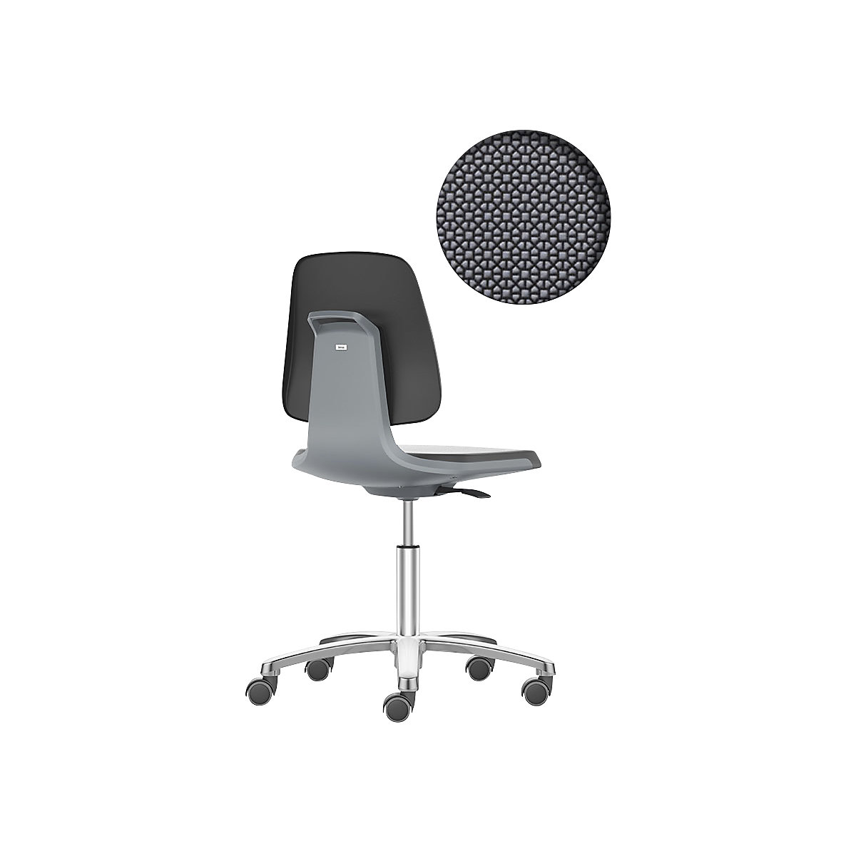 Silla giratoria de trabajo LABSIT – bimos, cinco pies con ruedas, asiento de Supertec antracita-24