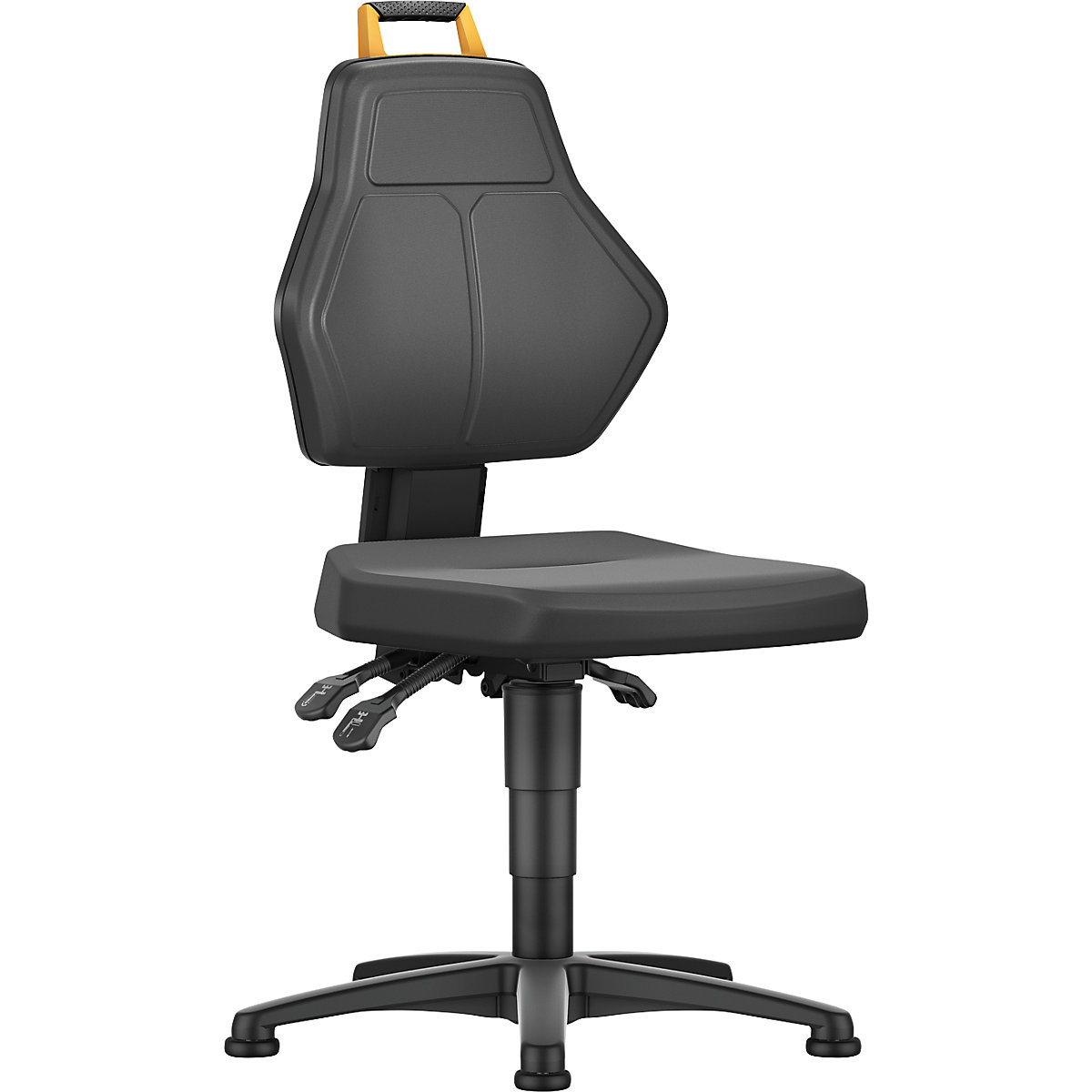 Silla giratoria de trabajo, negra &ndash; eurokraft pro
