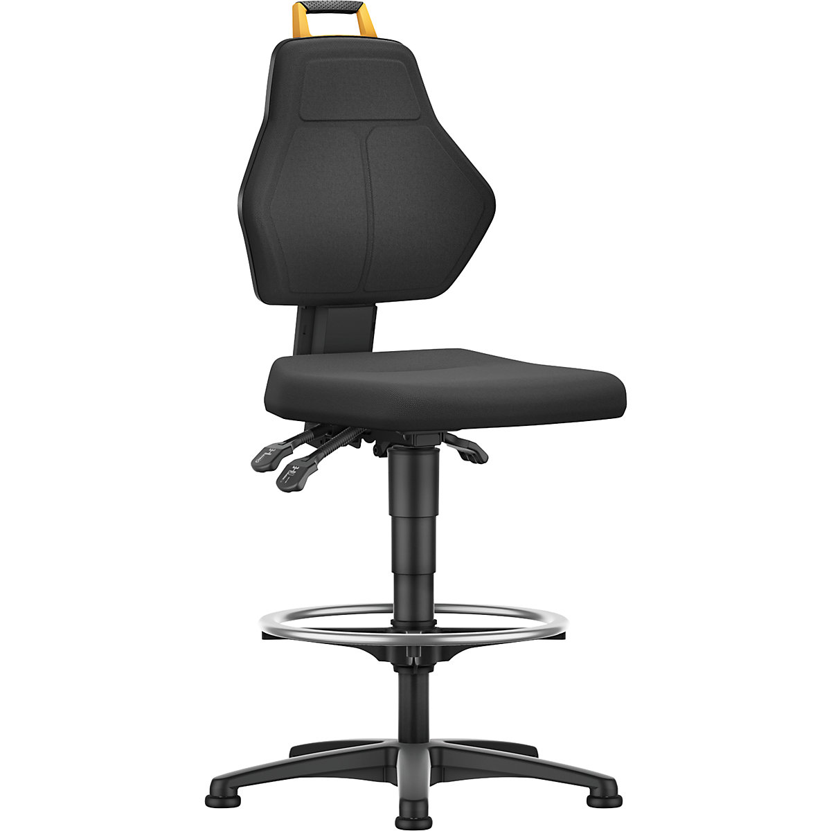 Silla giratoria de trabajo, negra &ndash; eurokraft pro