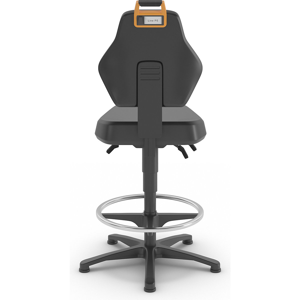 Silla giratoria de trabajo, negra – eurokraft pro (Imagen del producto 5)-4