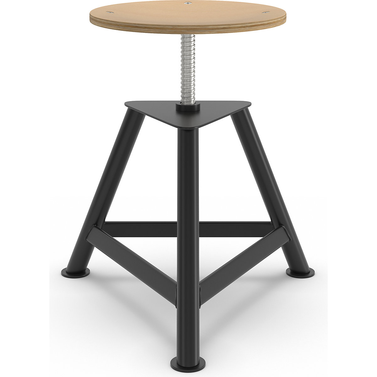 Taburete de taller, asiento de madera terciada de haya (Imagen del producto 2)-1