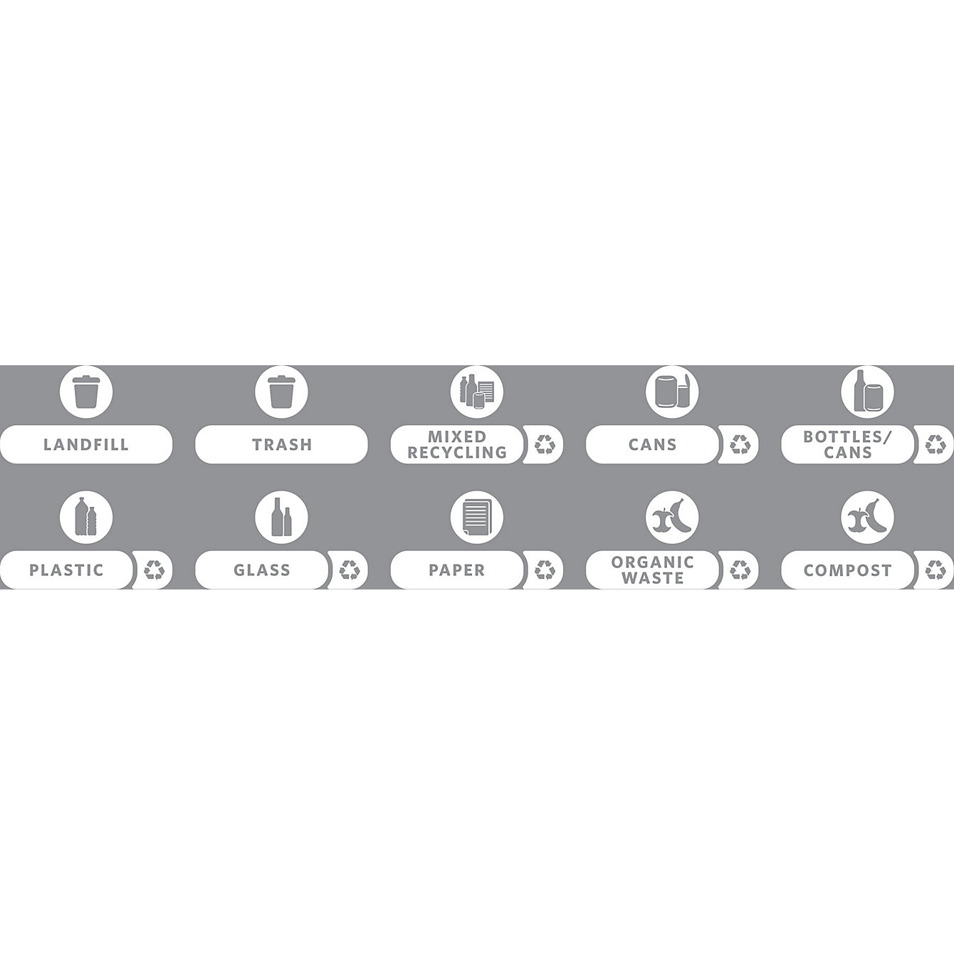 Set of disposal stickers – Rubbermaid: with symbol and lettering ...