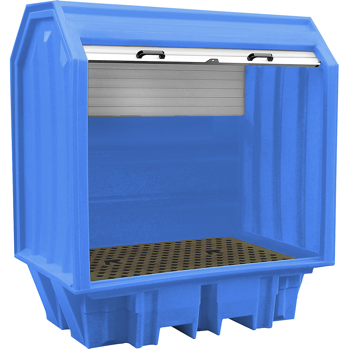 PE hazardous goods storage unit with roller shutter - eurokraft basic