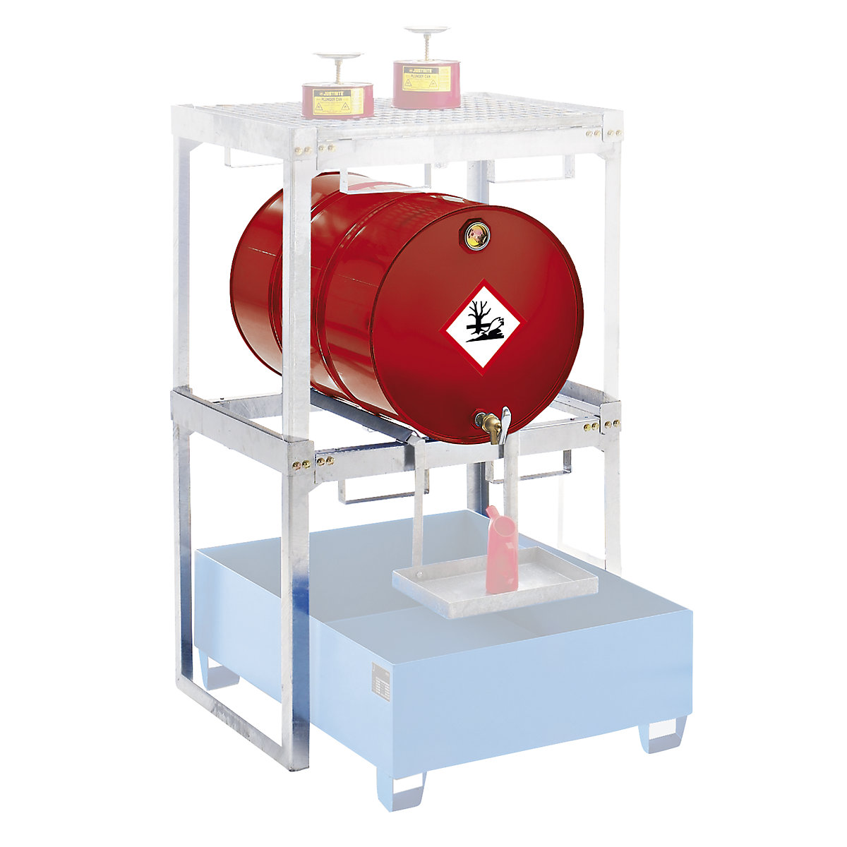 Drum and small container shelf unit - eurokraft pro