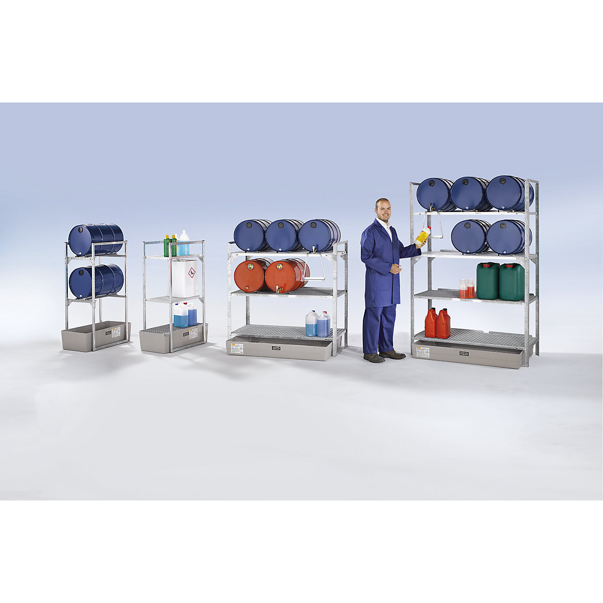 Drum and small container shelf unit – CEMO (Product illustration 2)-1