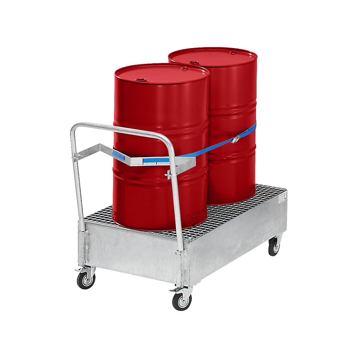 Mobile sump tray made of sheet steel – eurokraft basic (Product illustration 2)-1