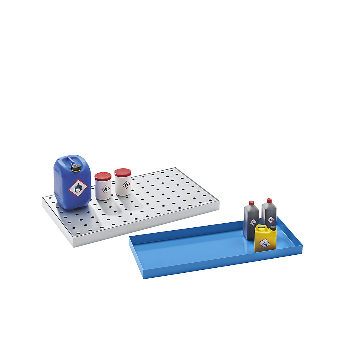 Steel sump tray for small containers – eurokraft basic (Product illustration 3)-2