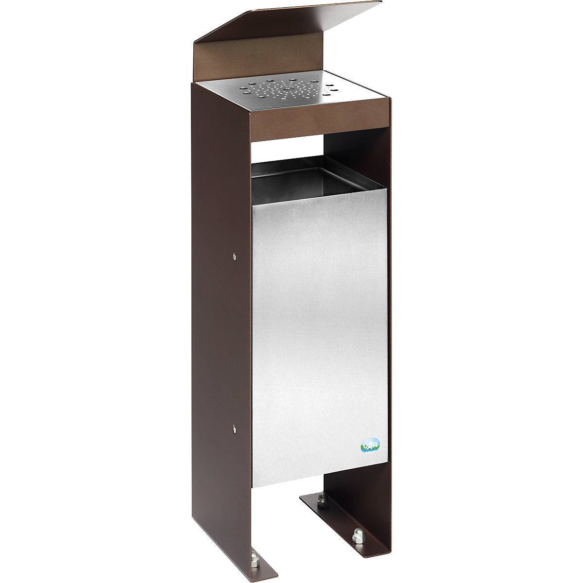 Waste collector/ashtray with perforated metal cover - VAR