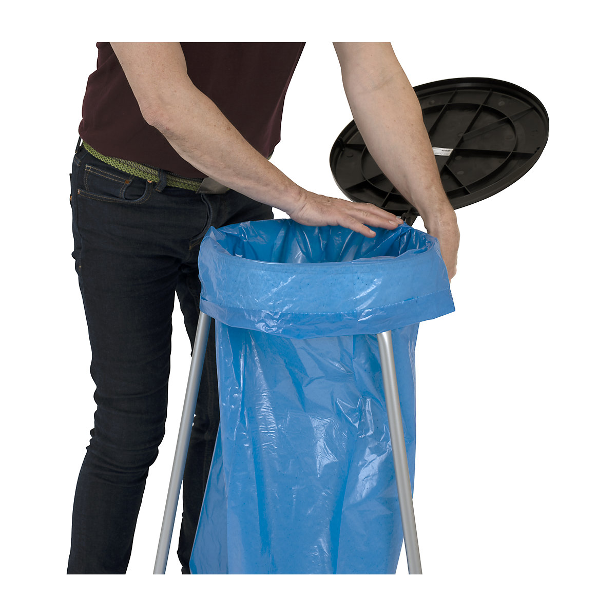Waste sacks, 100% PCR LDPE, 120 l – eurokraft basic (Product illustration 21)-20