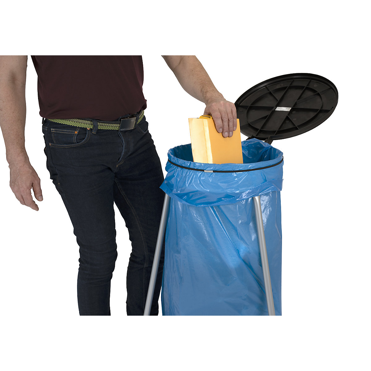 Waste sacks, 100% PCR LDPE, 120 l – eurokraft basic (Product illustration 24)-23