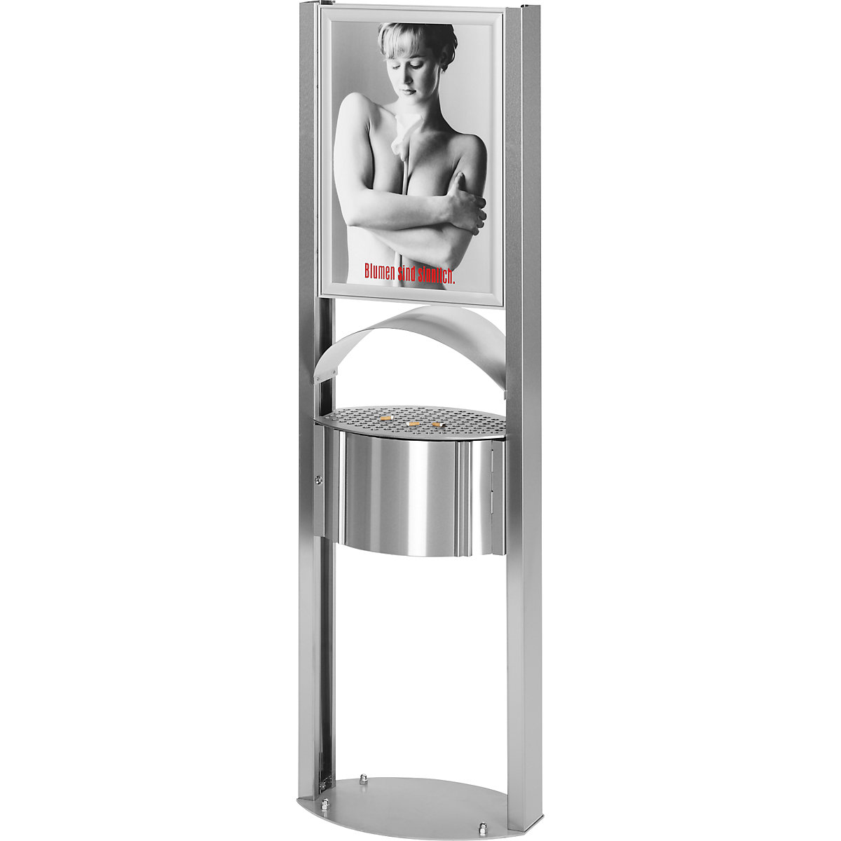 Ashtray with protective hood and advertising space - VAR