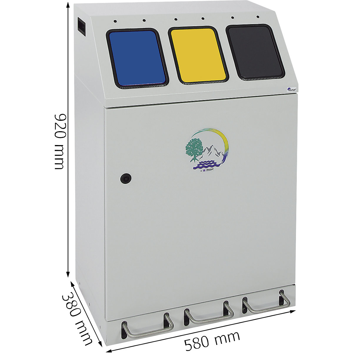 Recyclable waste collector, steel (Product illustration 4)-3