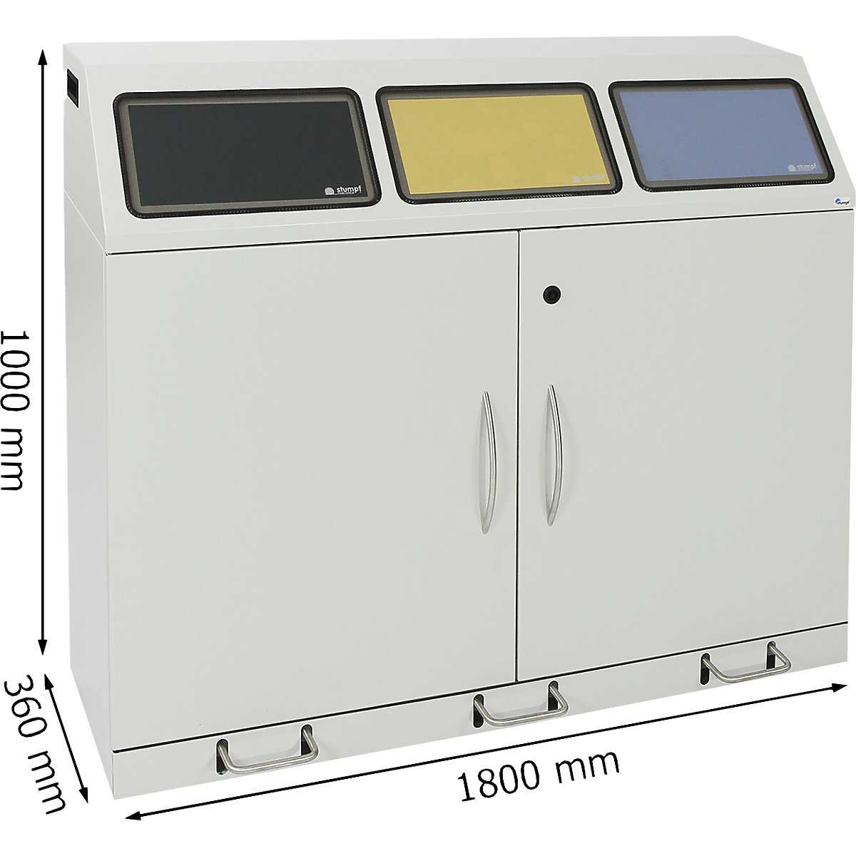 Recyclable waste collector with pedal, steel (Product illustration 9)-8