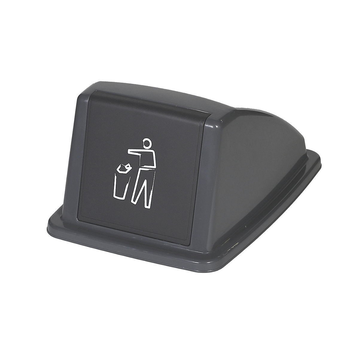 Robust recyclable waste collector with lid – Probbax (Product illustration 4)-3