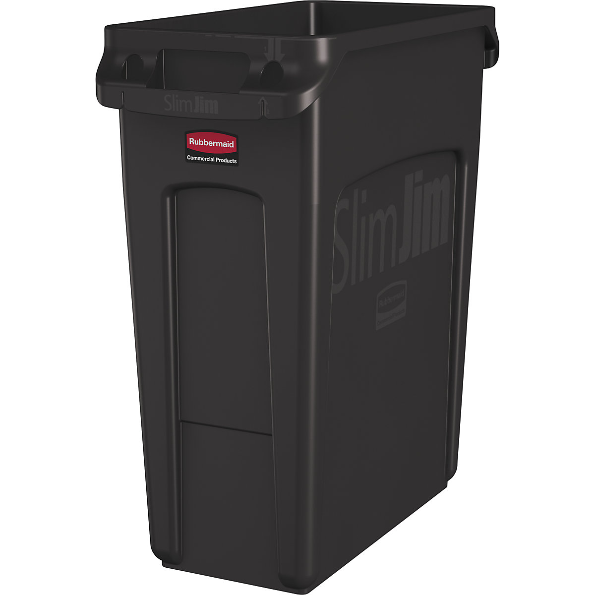 Waste bin SLIM JIM® – Rubbermaid, capacity 60 l, with ventilation ducts, brown-4