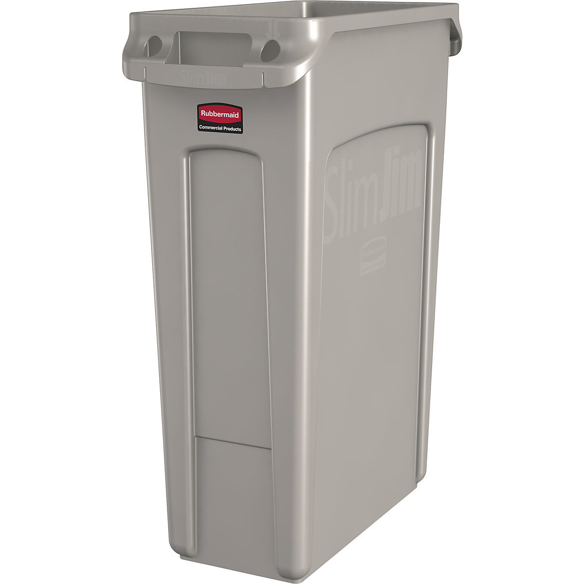 Waste bin SLIM JIM® – Rubbermaid, capacity 87 l, with ventilation ducts, beige-9