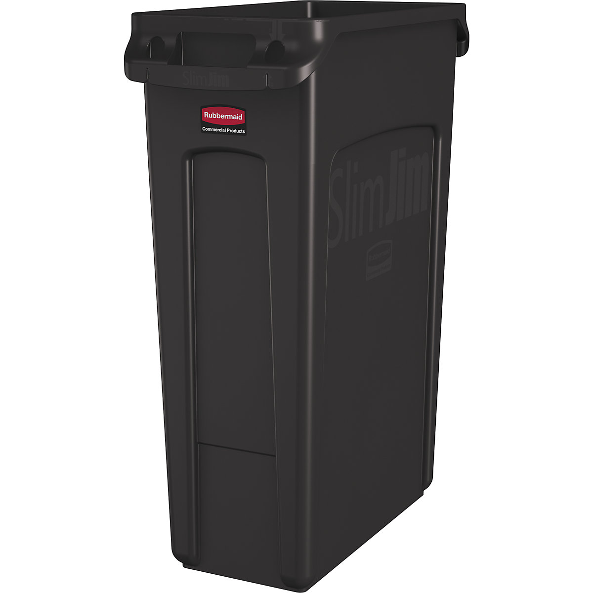Waste bin SLIM JIM® – Rubbermaid, capacity 87 l, with ventilation ducts, brown-3