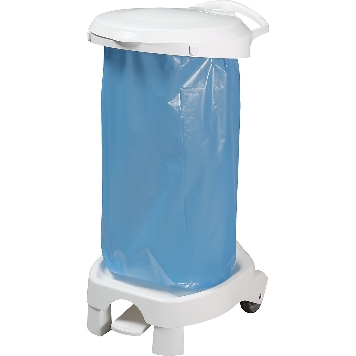 Pedal operated waste sack stand with castors (Product illustration 2)-1