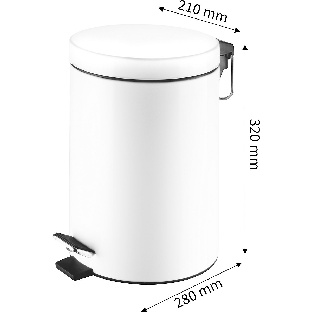 Cosmetic waste pedal bin made of steel – AIR-WOLF (Product illustration 2)-1
