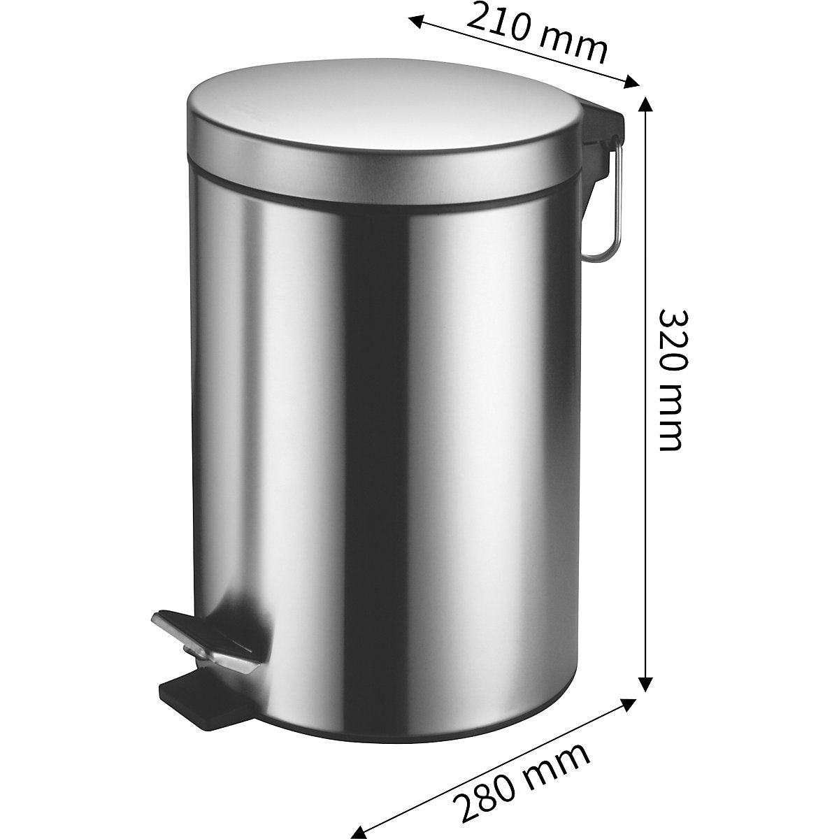 Cosmetic waste pedal bin made of steel – AIR-WOLF (Product illustration 3)-2