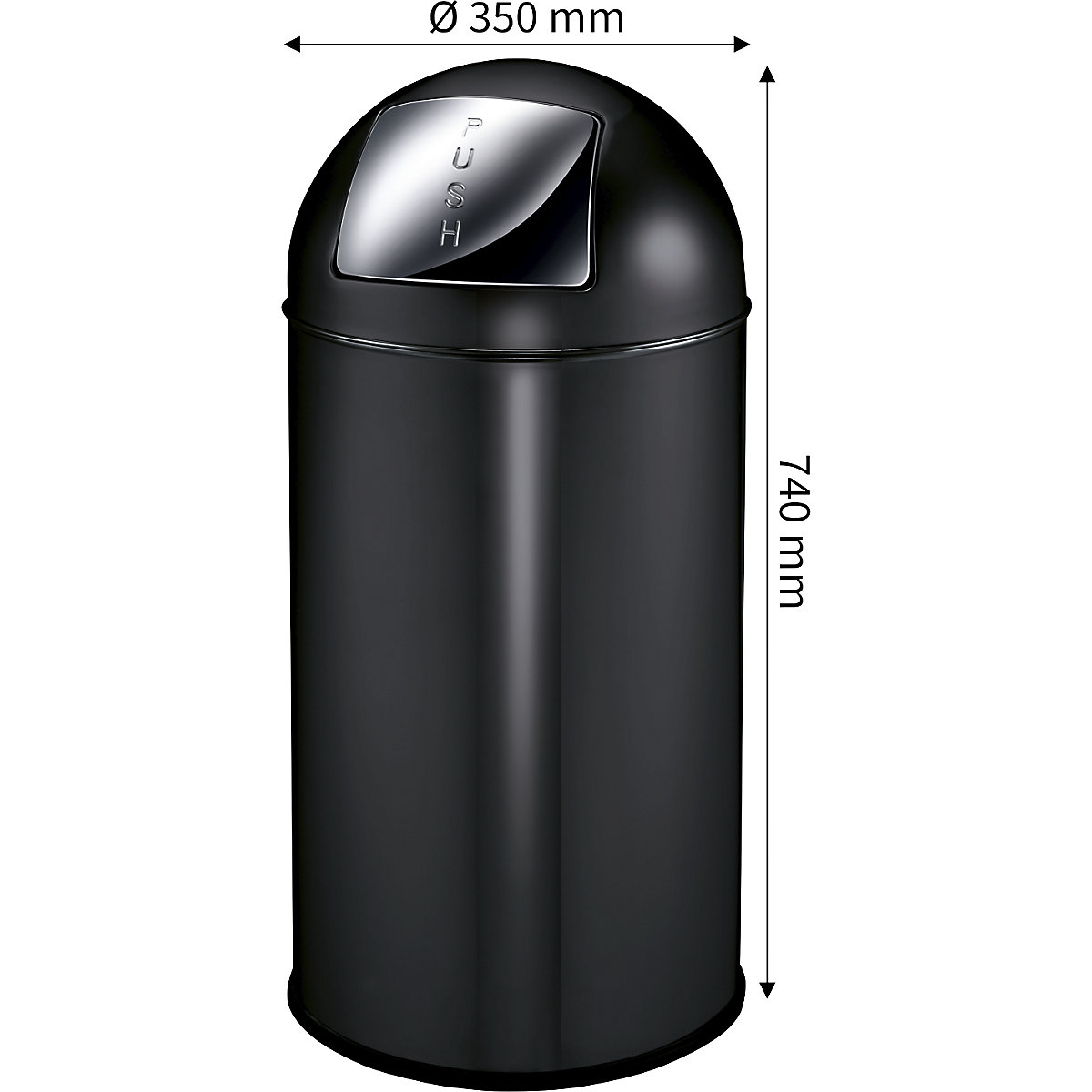 Push rubbish bin, steel – EKO (Product illustration 4)-3