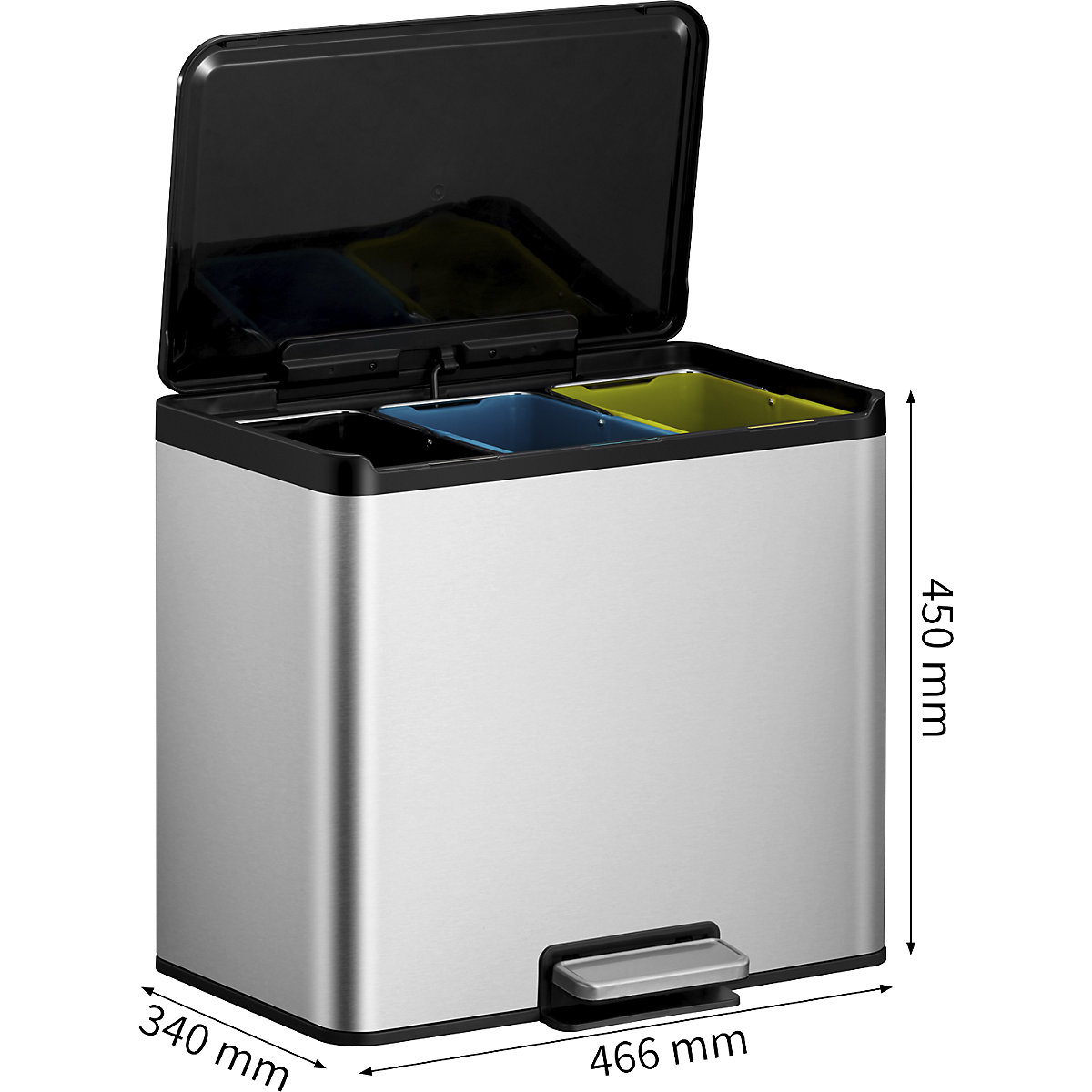 Recycler pedal bin, steel – EKO (Product illustration 11)-10