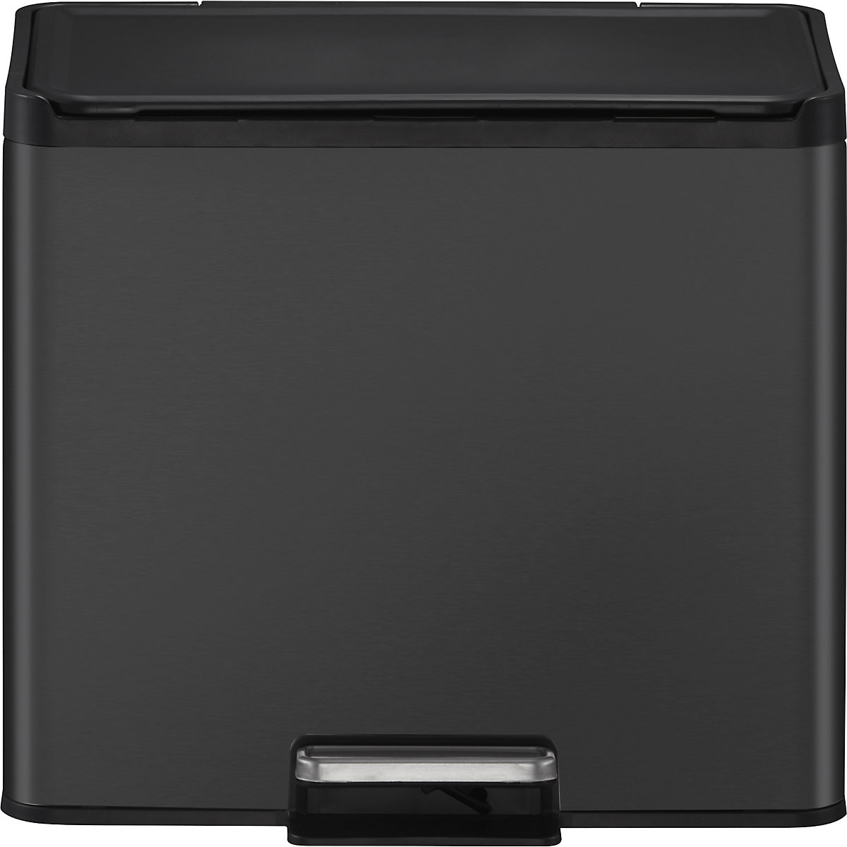 Recycler pedal bin, steel – EKO, 30 l, 2-fold collector, black-5