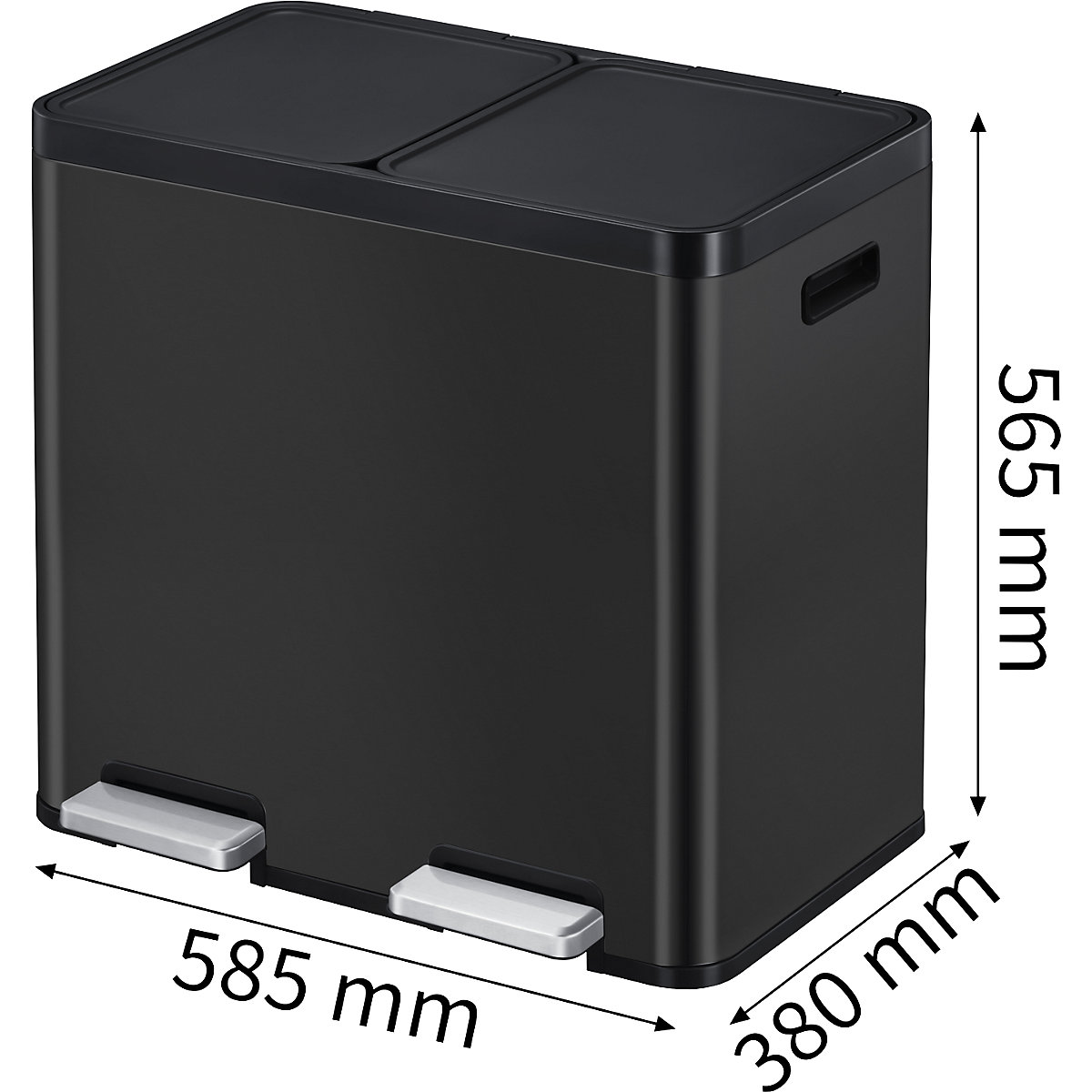 Recycler pedal bin, steel – EKO (Product illustration 43)-42