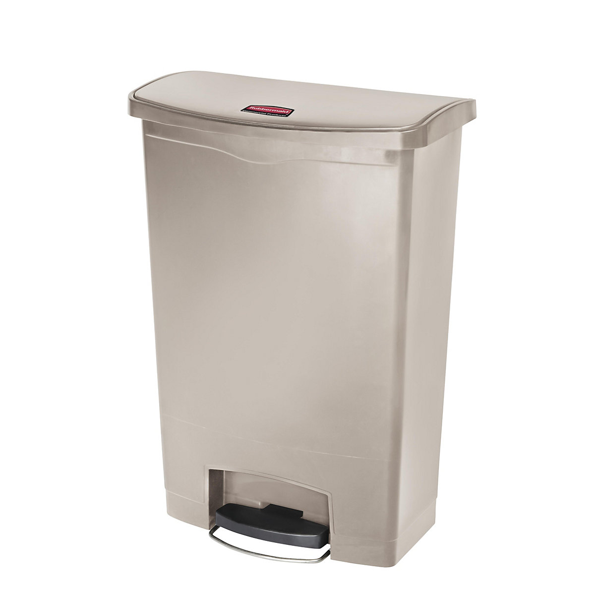 SLIM JIM® foot pedal bin – Rubbermaid, made of polyethylene, 90 l, beige, mobile-8