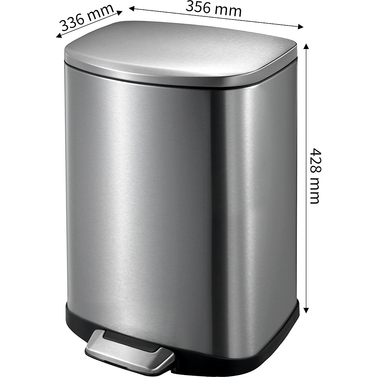 Stainless steel waste collector with pedal – EKO (Product illustration 2)-1