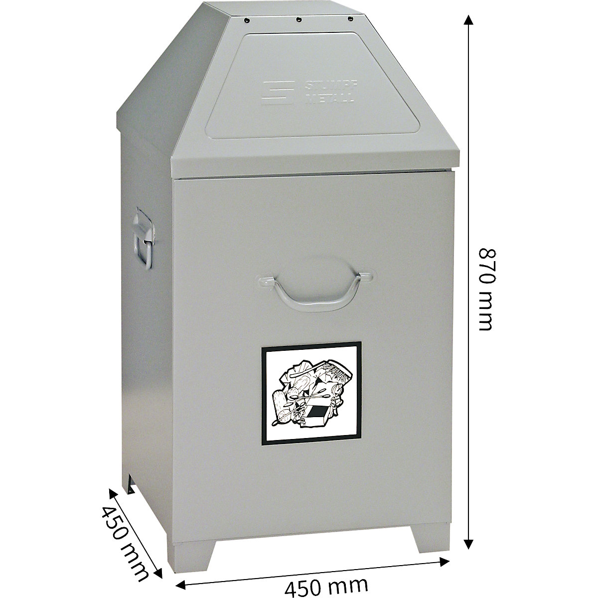 Waste collector, 80 L, fire retardant (Product illustration 2)-1
