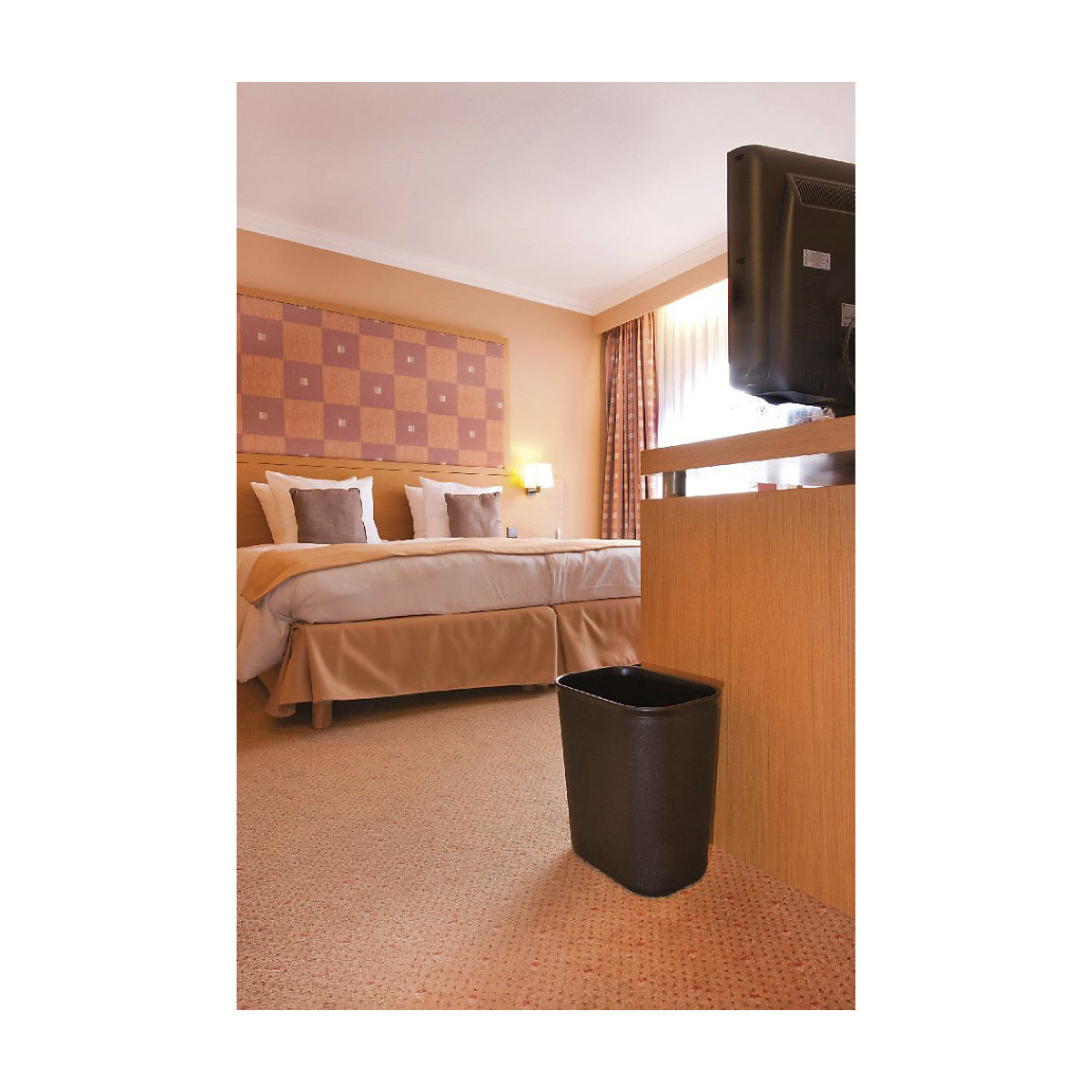 Fireproof waste paper bin, rectangular – Probbax (Product illustration 3)-2